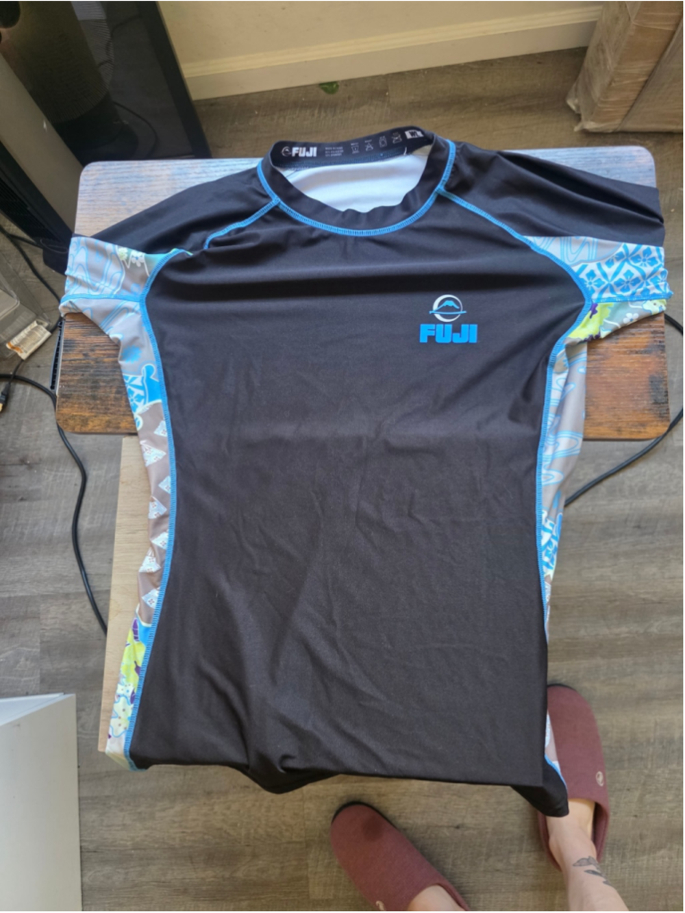 Women's Fuji Long Sleeve Rashguard Black Blue Size L